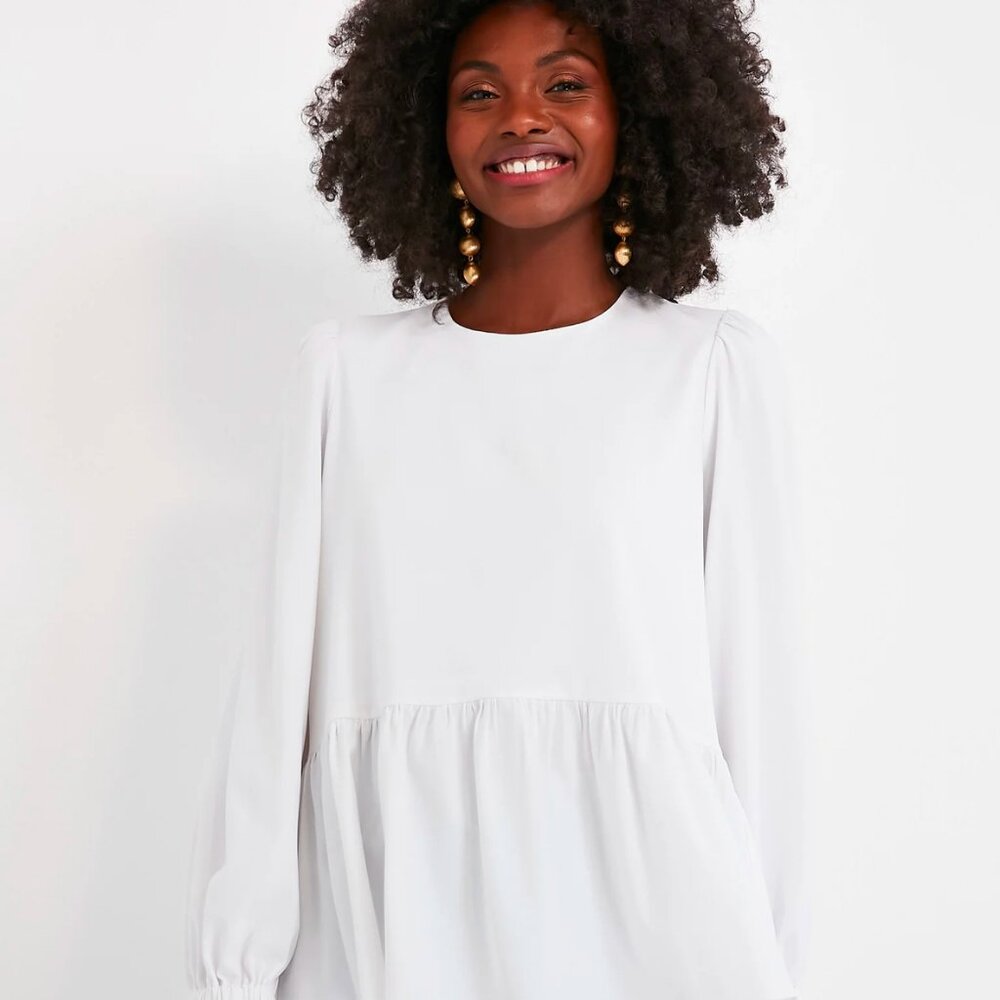 White Carlota Pomander Place Tuckernuck blouse size L like new